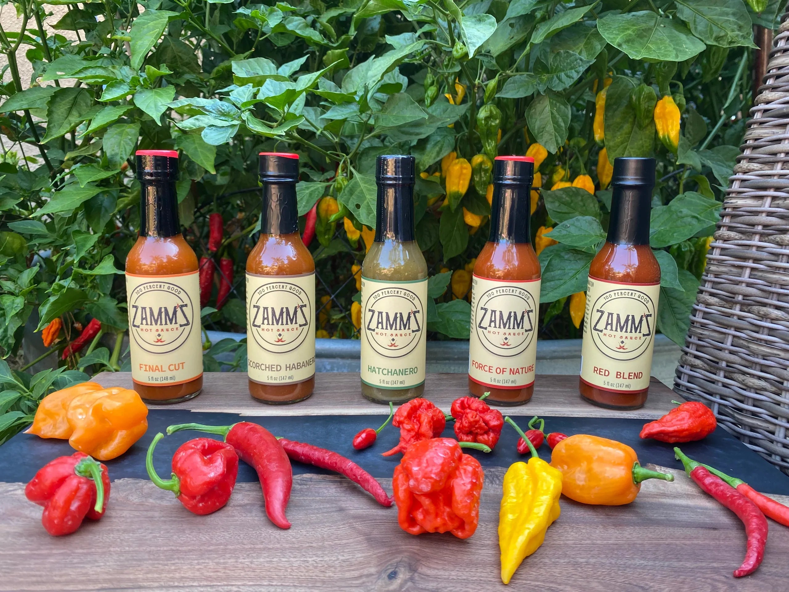 Try all five - Zamm'z Hot Sauce